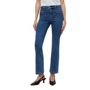 Madewell Mid-Rise Kick Out Jeans Flare Patch Pockets Sz 28